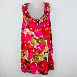 Ann Taylor Loft Watercolor Floral Ruffle Dress